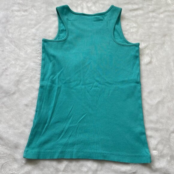 Hanna Andersson Fish Applique Tank Top Girls Size 130cm Turquoise Pima Cotton - Picture 10 of 10